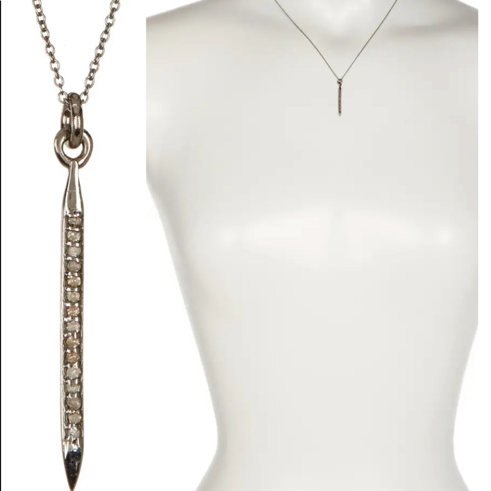 🆕 ADORNIA Champagne Diamond Spike Necklace 0.10 ctw